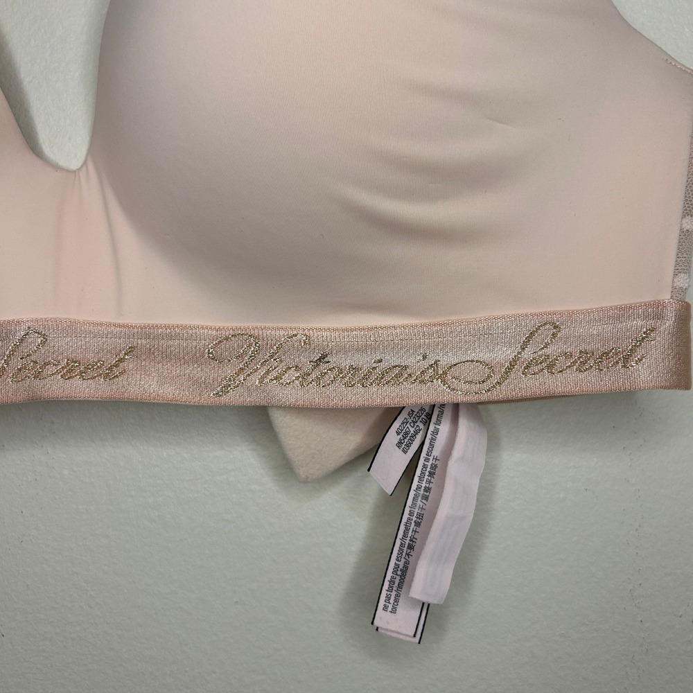 Victoria's Secret Pink T-Shirt Lightly Lined Wireless Lace Bra 32DDD Pink - Picture 10 of 10